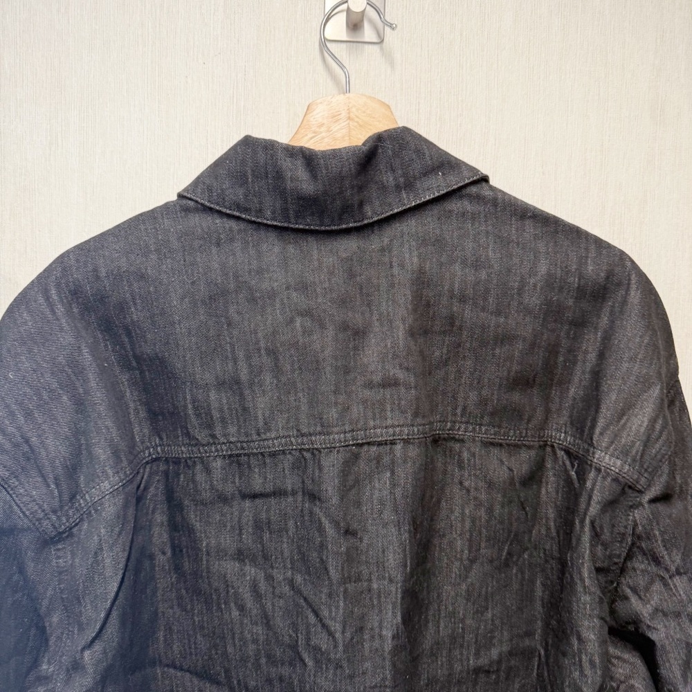NWT WeWoreWhat Dark Gray Denim Cuff Shirt, Size Large - Picture 6 of 9